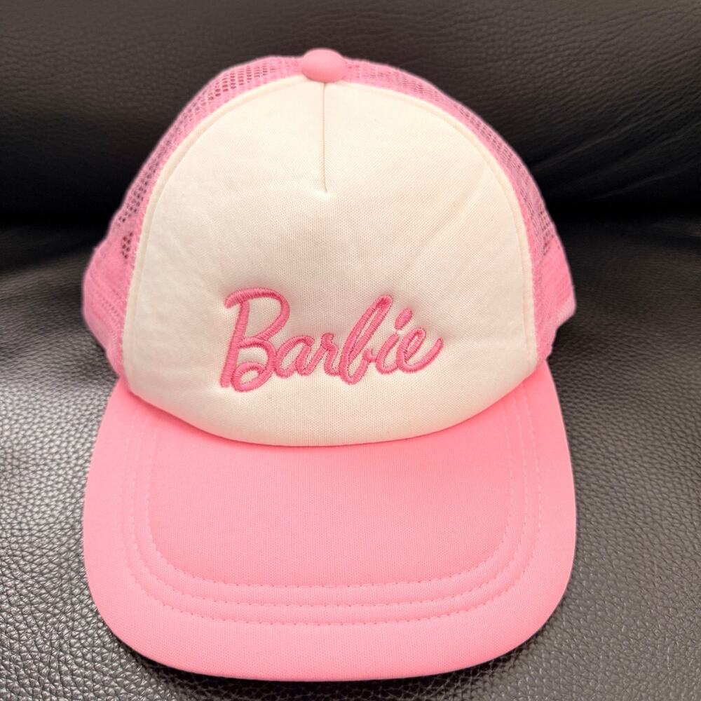 Barbie Trucker Hat Mesh Back Pink & White Adult Size New